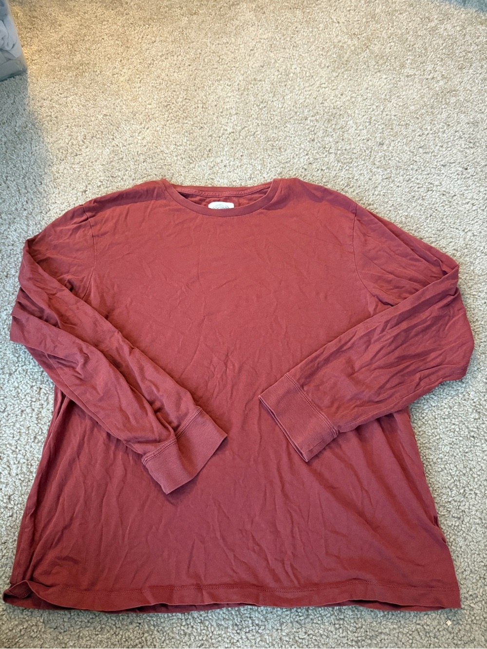 J. Crew Long-Sleeve Crewneck Tee in Brick